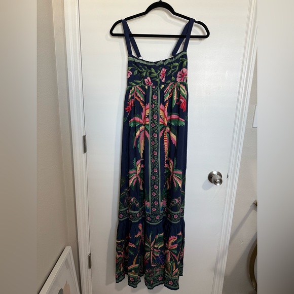 FARM Rio Navy and Pink Palm Maxi Dress - Picture 3 of 3